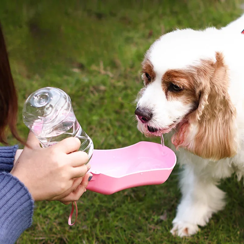 250/500ML Dog Water Bottle Folding Drinker Plastic Portable Water Bottle Pets Outdoor Travel Drinking Water Feeder Bowl for Dogs image 2