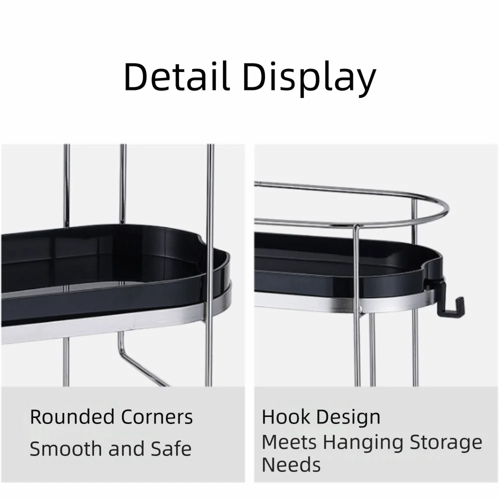 Stainless Steel Bathroom Storage Rack Gap Storage No-Drill Storage Rack Large Capacity Multifunctional Bathroom Shelf