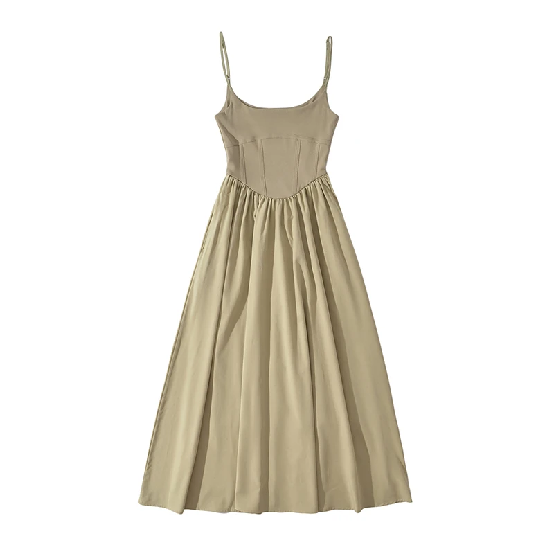 

Лето 2023, женская длинная юбка трапециевидной формы с высокой талией и пышными бретелями Dr Fibone, однотонная сексуальная длинная юбка