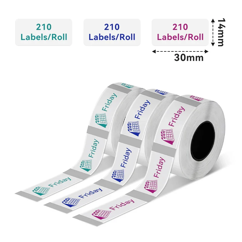 3 قطع لفات ملصقات ملونة شفافة - تناسب D30/D30S/D35/Q30/Q30S/Q31/Q32 عيد الميلاد، السعر/المنتج/الملف/منظمة ملصقات الهدايا