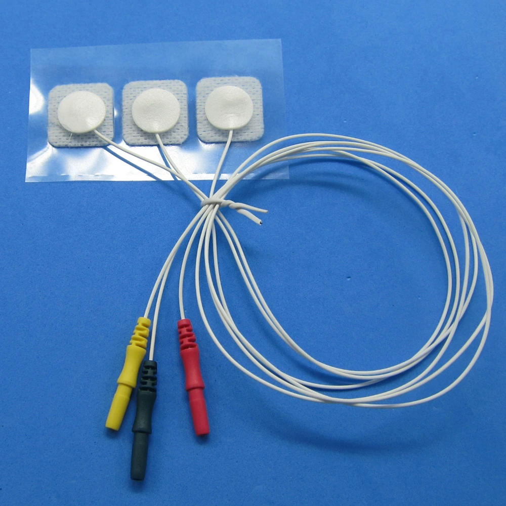 FB22 Disposable Non-woven electordes with lead wires, paediatric/neonates, ecg 3pcs/set（The picture shows a set）