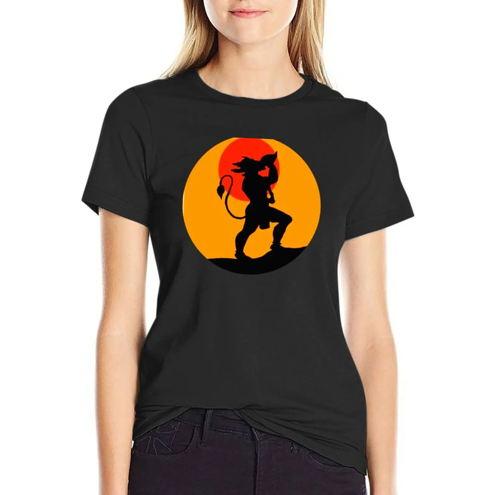 Bhagwan Hanuman ji bajrang bali god hanuman T-Shirt kawaii clothes Short sleeve tee summer clothes tight shirts for Women