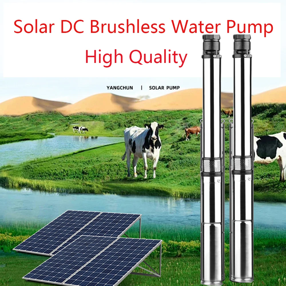 Solar Pump for Water Well 1500W DC72V-138V Head of 140M Water Flow Rate of 6m³/Hour for Household Farm Irrigation Water Pump