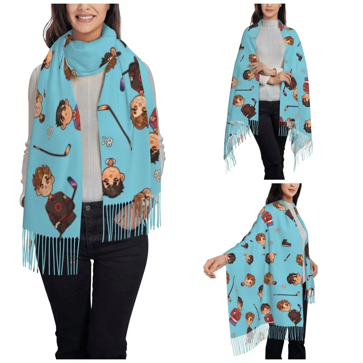 Heated Rivalry Scarf for Womens Winter Warm Cashmere Shawls and Wrap Canadian Sports Romance Large Shawl Scarf Lightweight