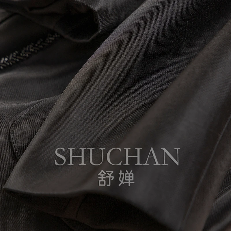 Minimalist and High-quality Beaded Round Neck Jacket for Women Autumn 2025 New Fashion  Casaco Feminino