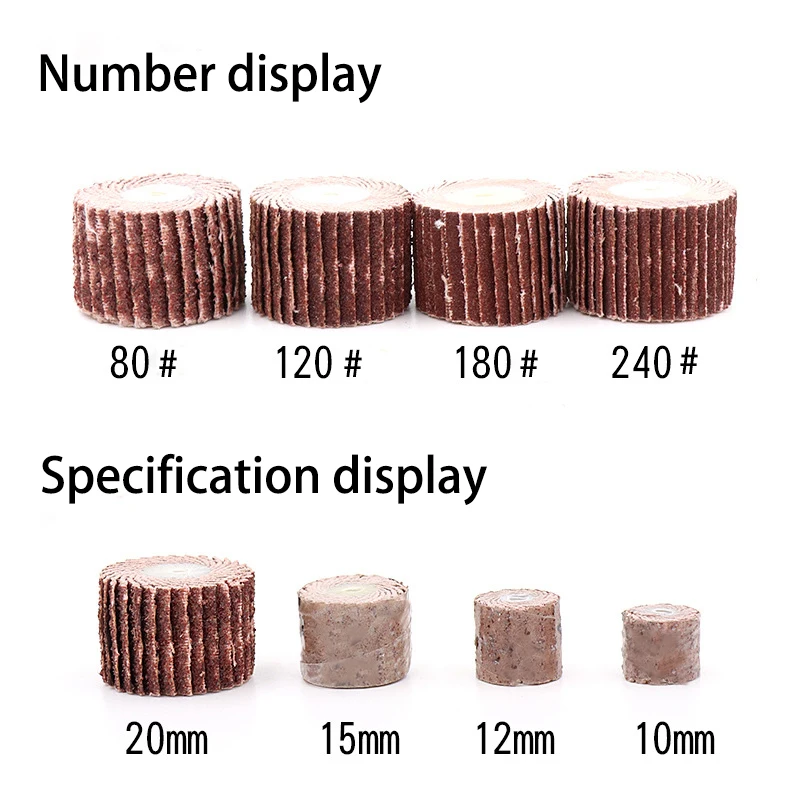 10-50Pcs 3mm Shank Grinding Wheel Head Sander Abrasive  Rotary Tools Sandpaper 80-600Grit Polishing Active Handle Impeller