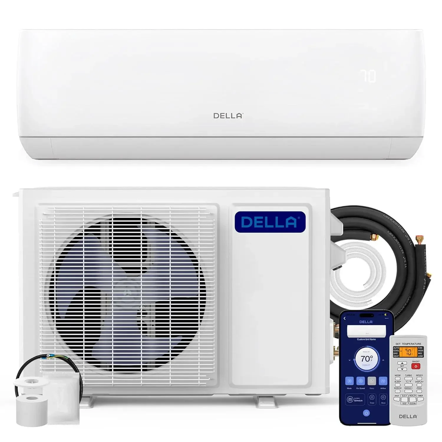 

Motto Series Mini Split AC, 208-230V 17.5 SEER2 Cools Up to 550 Sq.Ft,12000 BTU Works with Alexa and Wifi, Air, Customized
