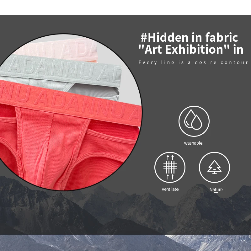 1/2/3/4 PCS ADANNU Männer Sexy Slip Atmungsaktive Slip Unterwäsche Männlichen Bequeme Unterhose U Konvexen Cuecas Fashion Solid Höschen