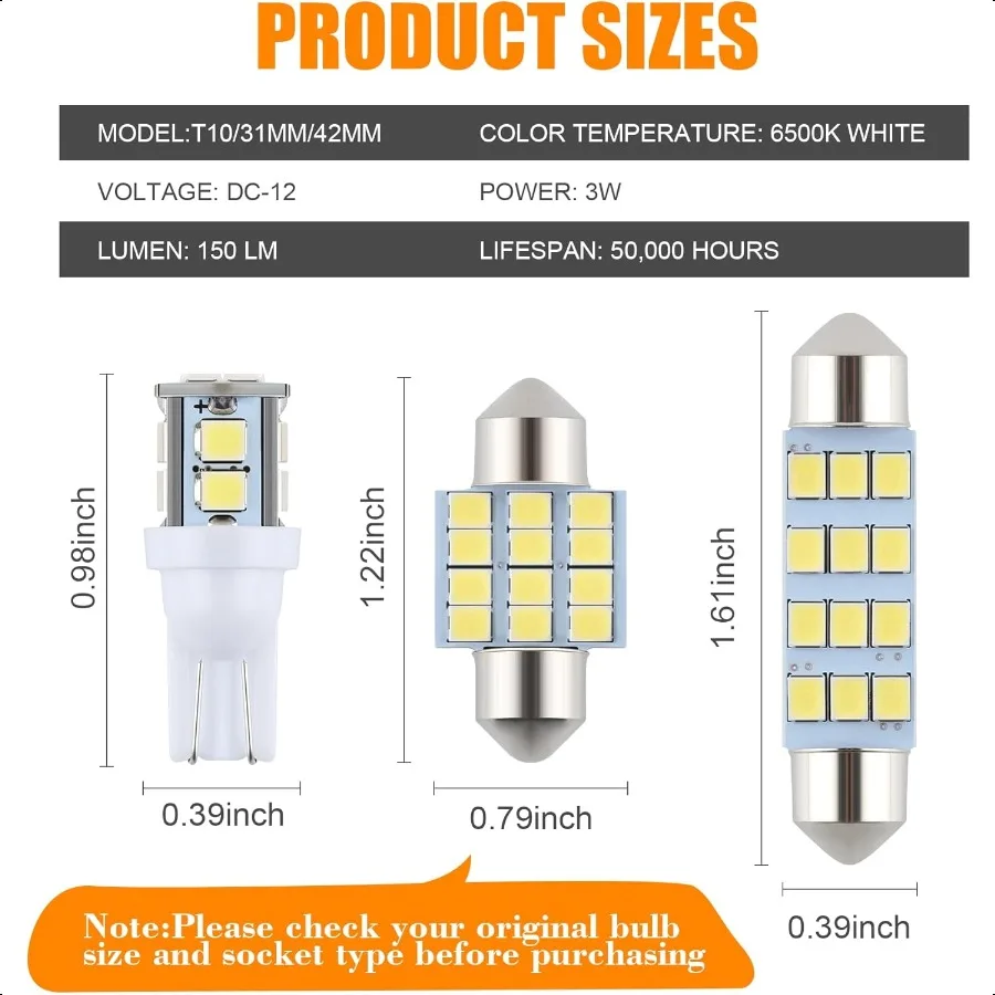 24 قطع قبة ضوء LED سيارة الداخلية لمبة عدة مجموعة 194 T10 DE3175 578 31 مللي متر 42 مللي متر لمبات الداخلية استبدال أضواء لخريطة السيارة L