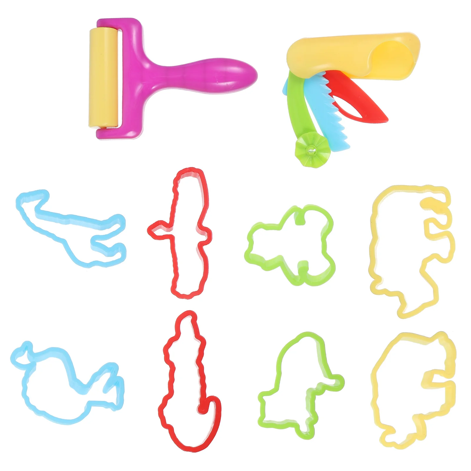 Ensemble de moules à pâte à modeler pour enfants, outils en argile colorée, Kit artisanal de bricolage, coupe-forme animale, léger, apprentissage sûr, 10 pièces