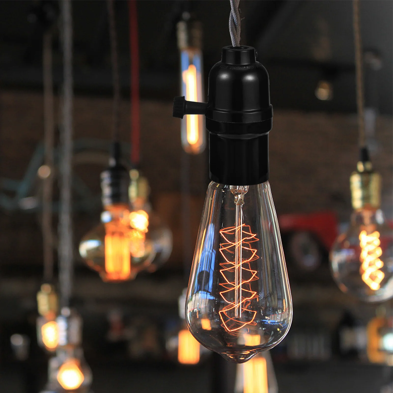 

5 шт. E26 подвесной светильник, цоколь, бакелитовый держатель лампы для потолочного подвесного светильника, замена ретро-держателя лампы, светильник