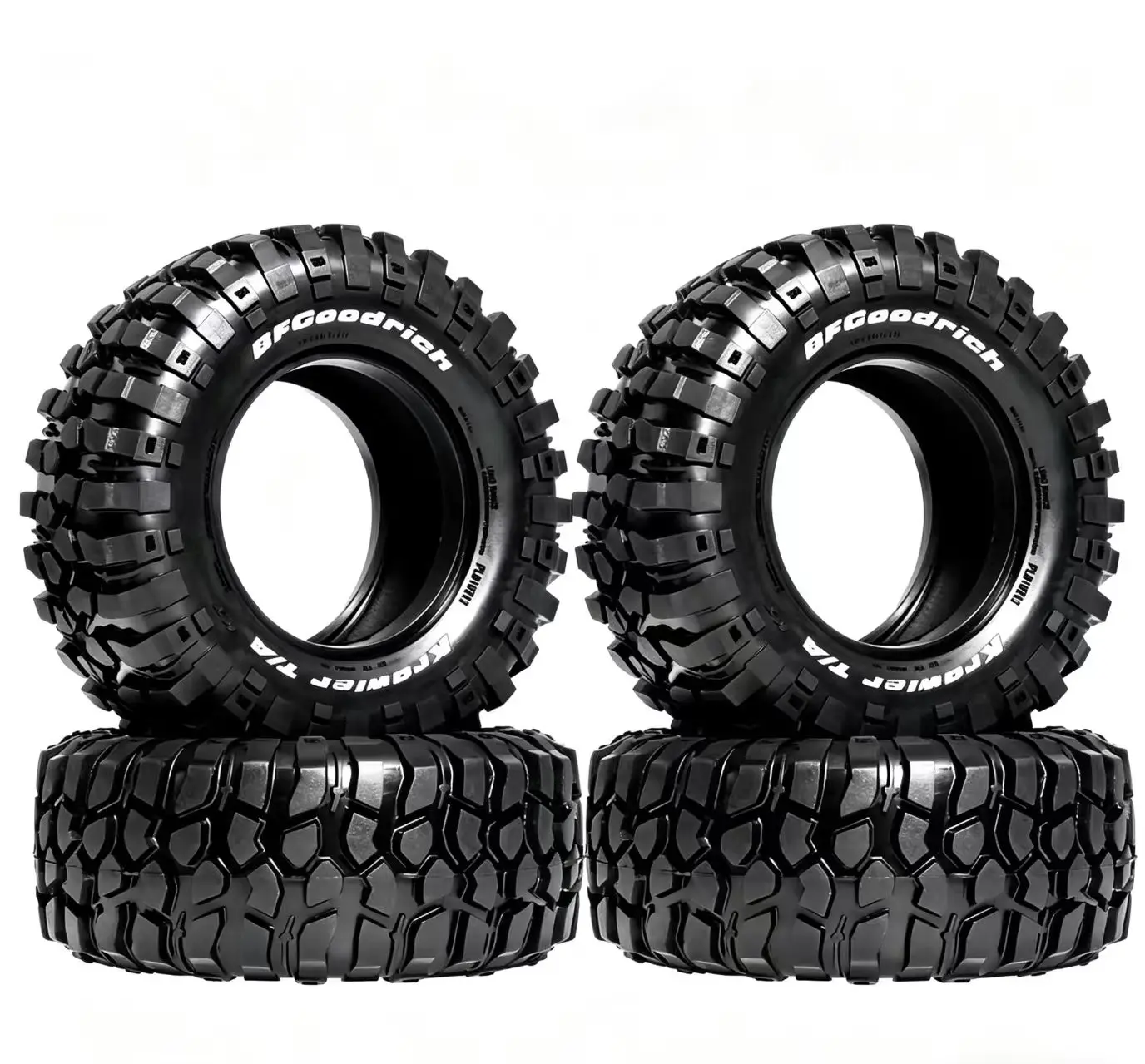 Wear-Resistant 1.9 Inch 98mm Rubber Off-Road Tires, 1/10 RC Crawler Tyres for Axial SCX10 Pro TRX4 RC4WD D90 Redcat Gen8 MST