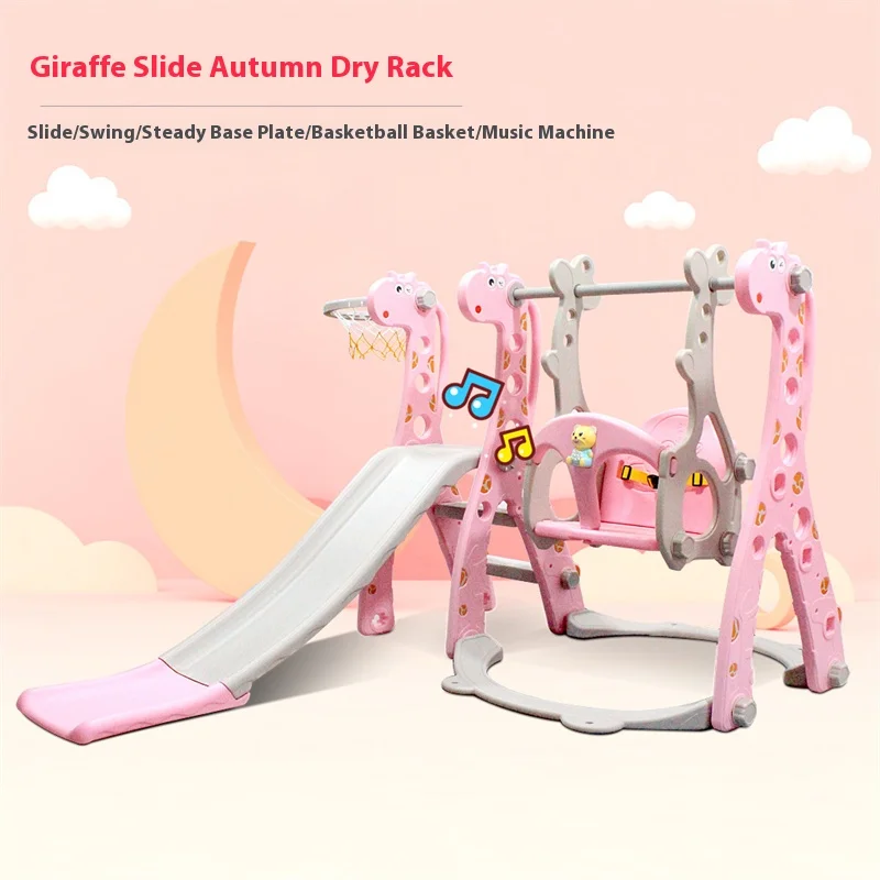 Huishoudelijke Kinderen Speelgoed Glijbaan Indoor Outdoor Familie Speeltuin Rekwisieten Cartoon Giraffe Combinatie Schommel Speelgoed Cadeau Voor Kinderen