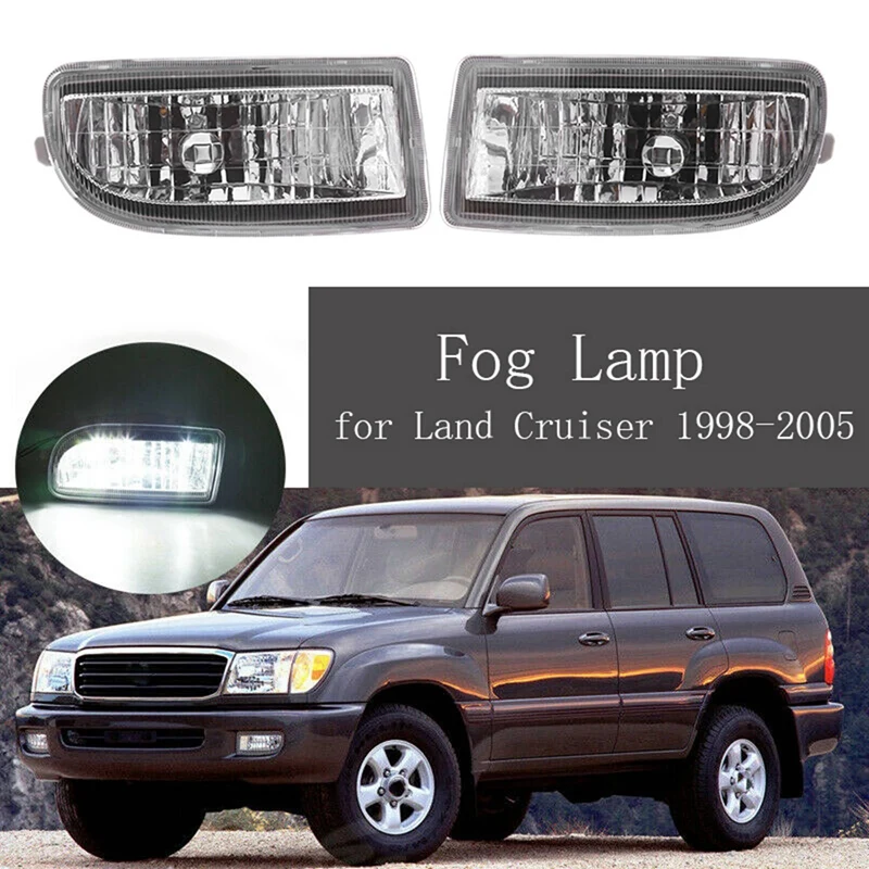 

Fog Lights Lamps Daytime Running Light Replacement For Toyota Land Cruiser 00 HDJ100 1998-2005 81220-60042 81210-60122