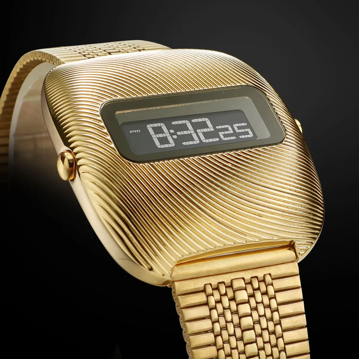 MEGIR Sports Digital Watch with Electronic Movement Stainless Steel Strap Fashion Simple Retro Style Wristwatch Square Dial