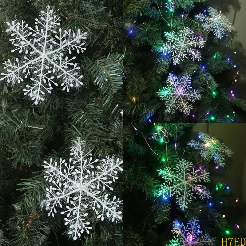 Ornamentos floco neve branco H7ed