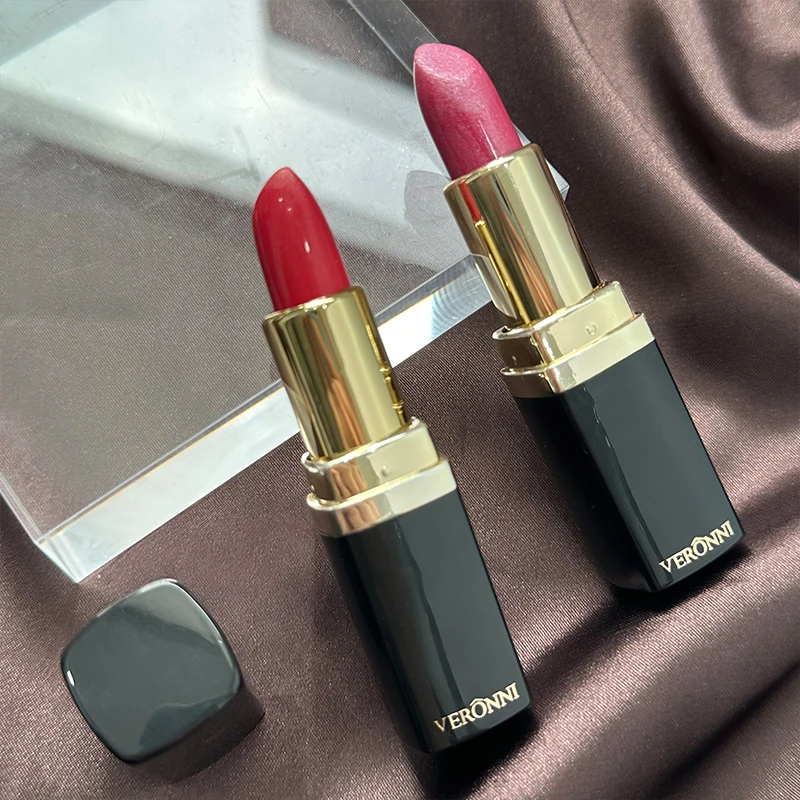 10-Color Diamond Lipstick- Black Case, Glides On Smoothly, Popular Spring/Summer,Moisturizing & Long-Lasting,Rich Shades
