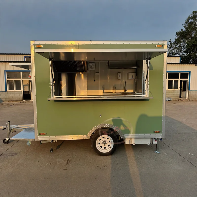 

Concession Food Truck Trailer Ice Cream Kiosk Fully Equipped Coffee Snack Shop Store Bbq Restaurant Mobile Kitchen Food Truck