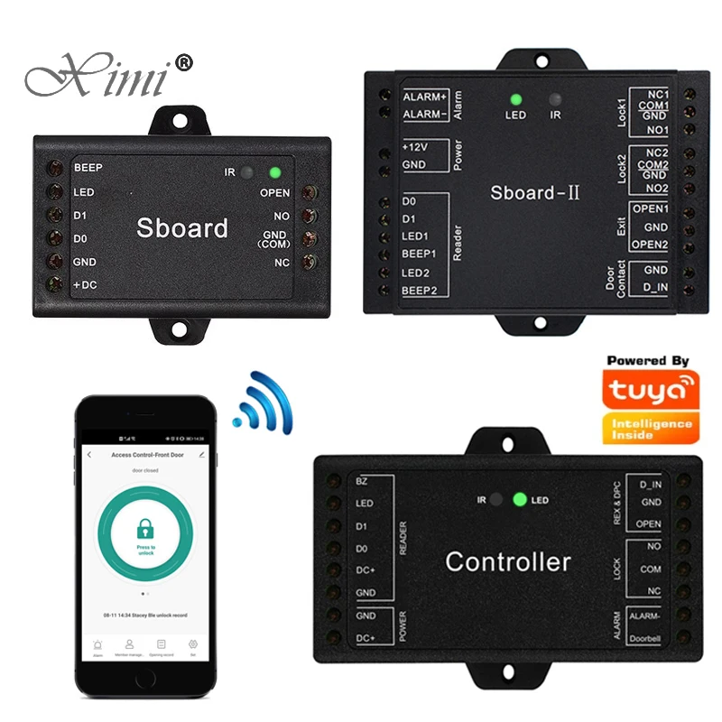 

Sboard Mini Size Single Door Wifi Remote Control Access Control Board Panel 12V Wiegand 26~37 bits Optional Tuya App 1000 user