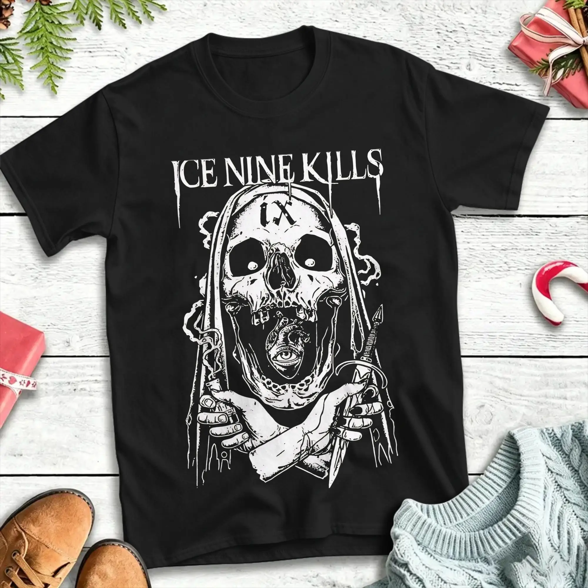 Vintage T-Shirt Summer Ice Nine Kills Trendy Cool T Shirts  Cotton Tee Shirt for Men Y2K Funny Big Size Short Sleeve Tees