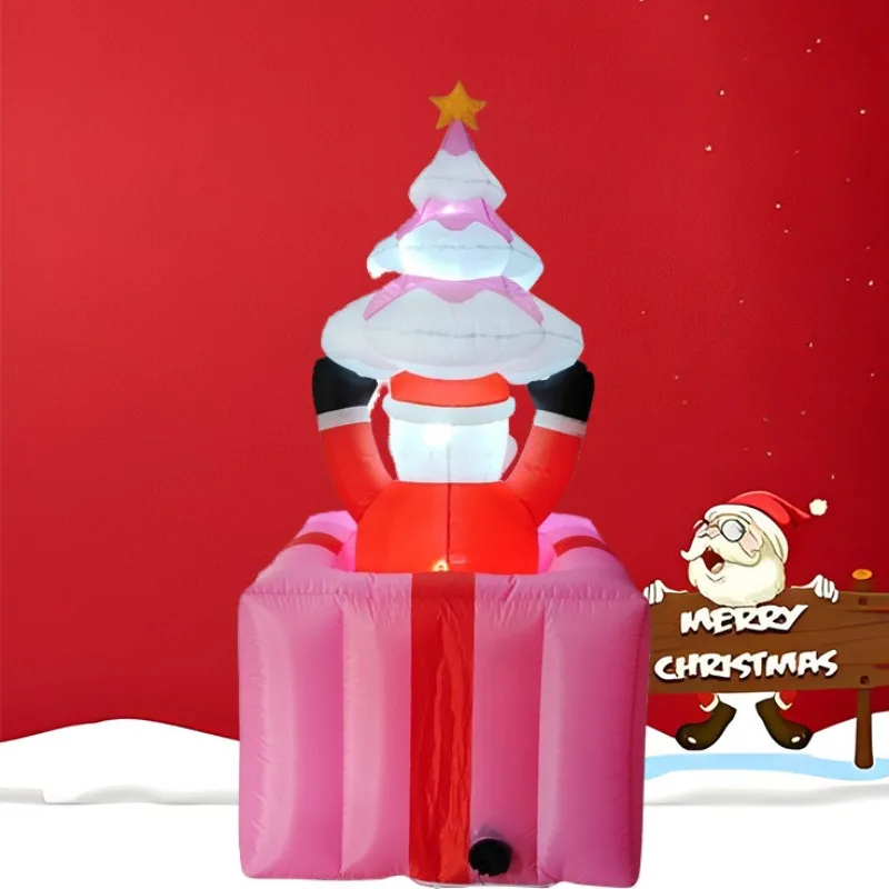 Inflatable Toy Gift Santa Christmas Inflatable Model Luminous Inflatable Model Christmas Atmosphere Decoration Model