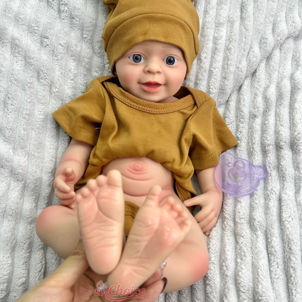 45cm Uroczy Chłopiec Realistyczny Ręcznie Robiony Miękki Silikonowy Reborn Realistyczne Detale Ciężarowa Lalka na Prezent Urodzinowy Zabawka dla Dzieci
