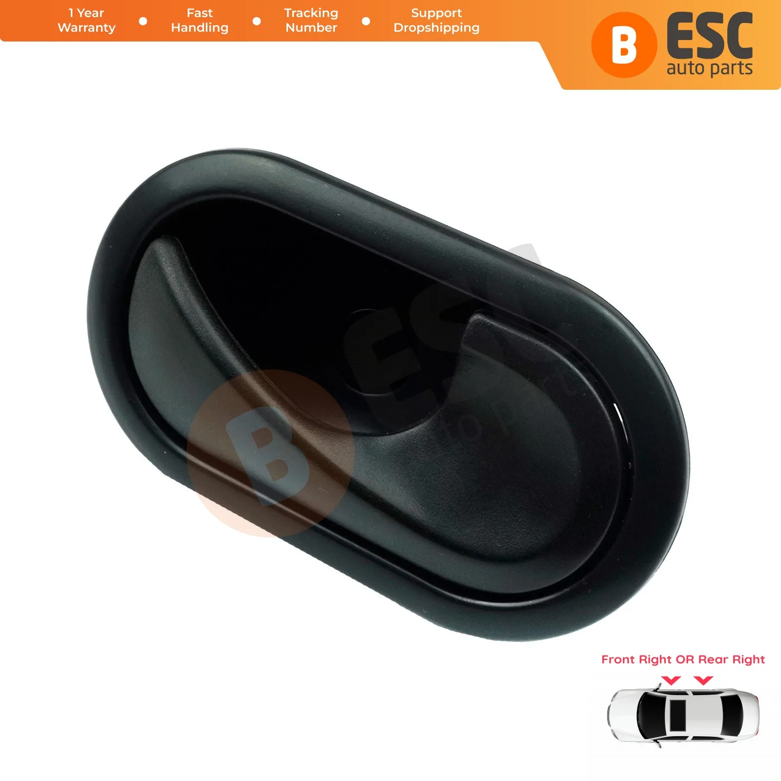 EDP96 Interior Inner Door Handle Opener Front OR Rear Right Door Black Color 8200028486 8200174074 for Renault Megane 2 2002 08