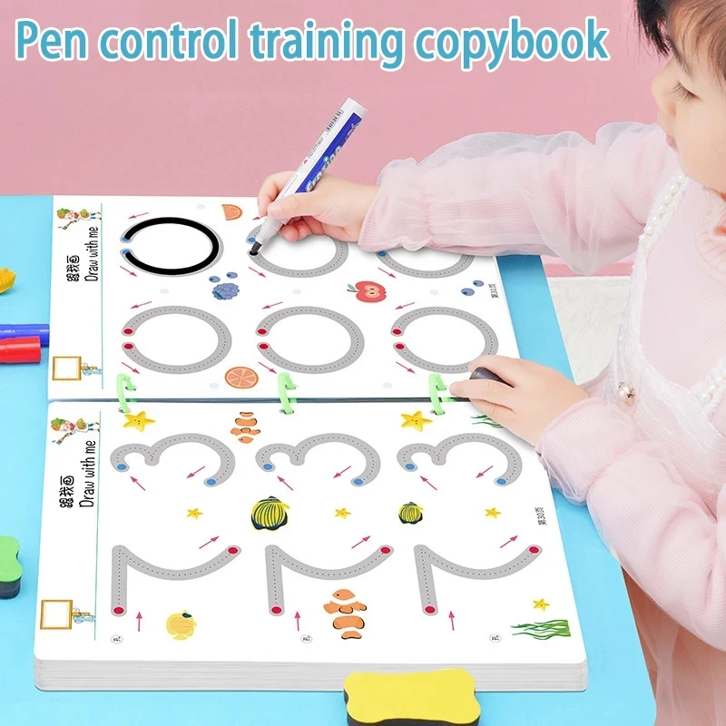 New Magical Tracing Workbook Set Pen Control Tracing Workbook for Children Practice Pre-writing Pen Control and Tracing Letters