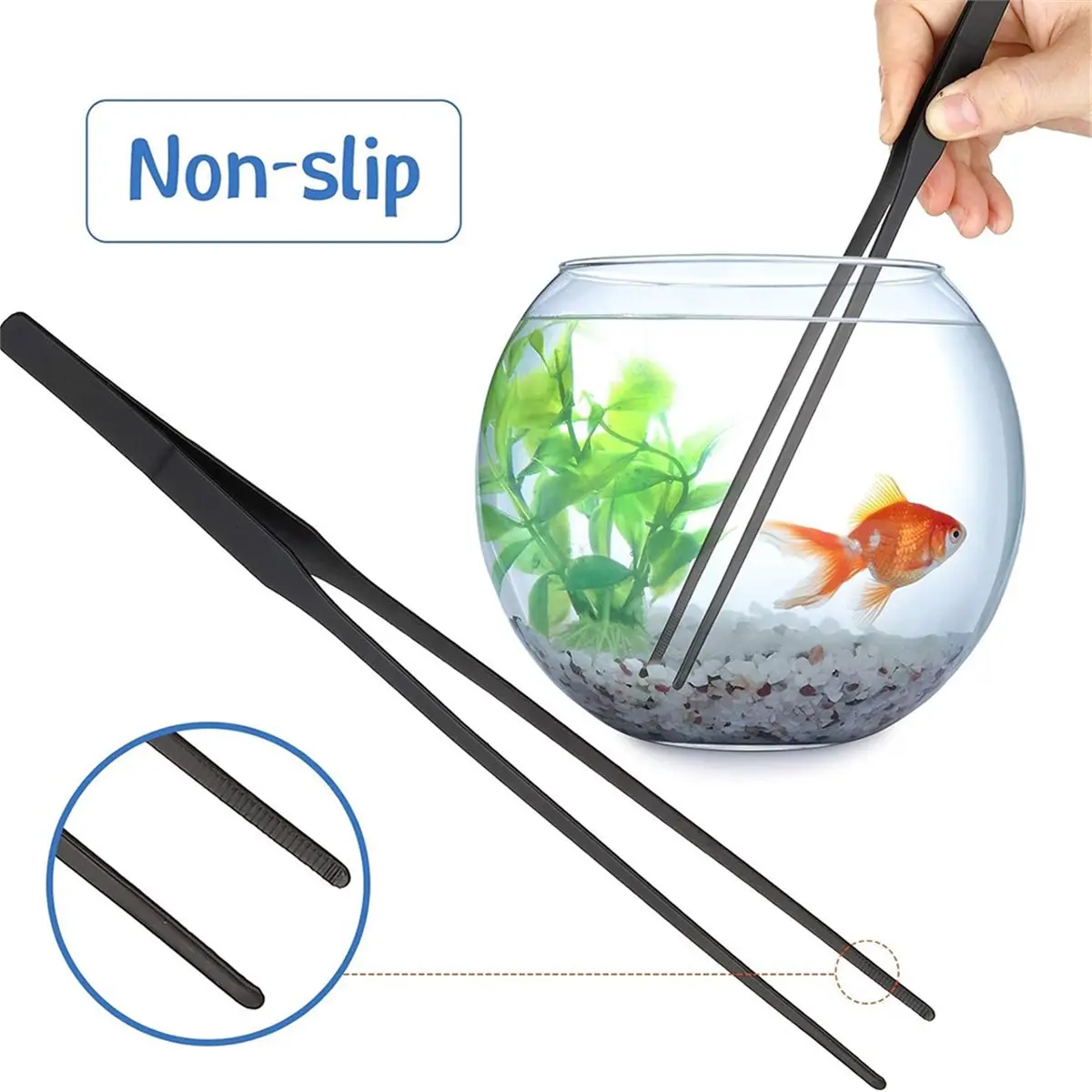 ABLG Tank Accessories Extra Long Tweezers for Aquarium, Coral Feeder Long Syringe, Fish Feeding Tongs Tweezers for Spider