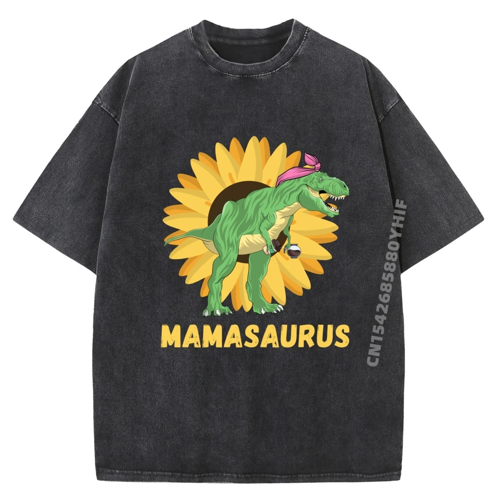 

Mamasaurus T Rex День матери динозавр с кофейный уличная одежда в стиле хип-хоп молодежные футболки с принтом уличная стираная рубашка