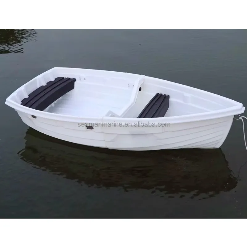 Hot-selling Plastic Fishing Boats with 2.5HP Foldable Rowing Boats for Rivers and Lakes