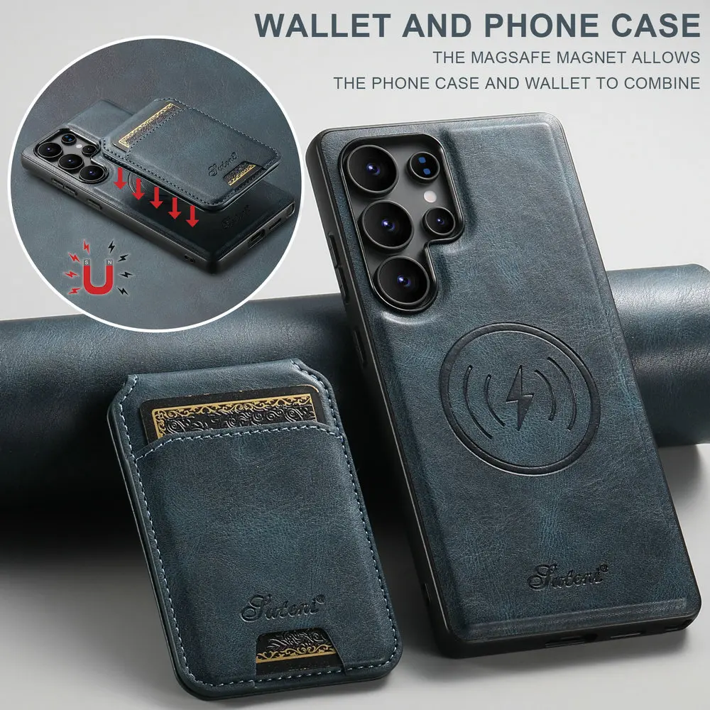 

Для Samsung S25 S24 S23 S22 Plus 5G съемный кожаный чехол-бумажник с магнитом для Samsung Galaxy S25 S24 S23 S22 Note 20 Ultra Etui