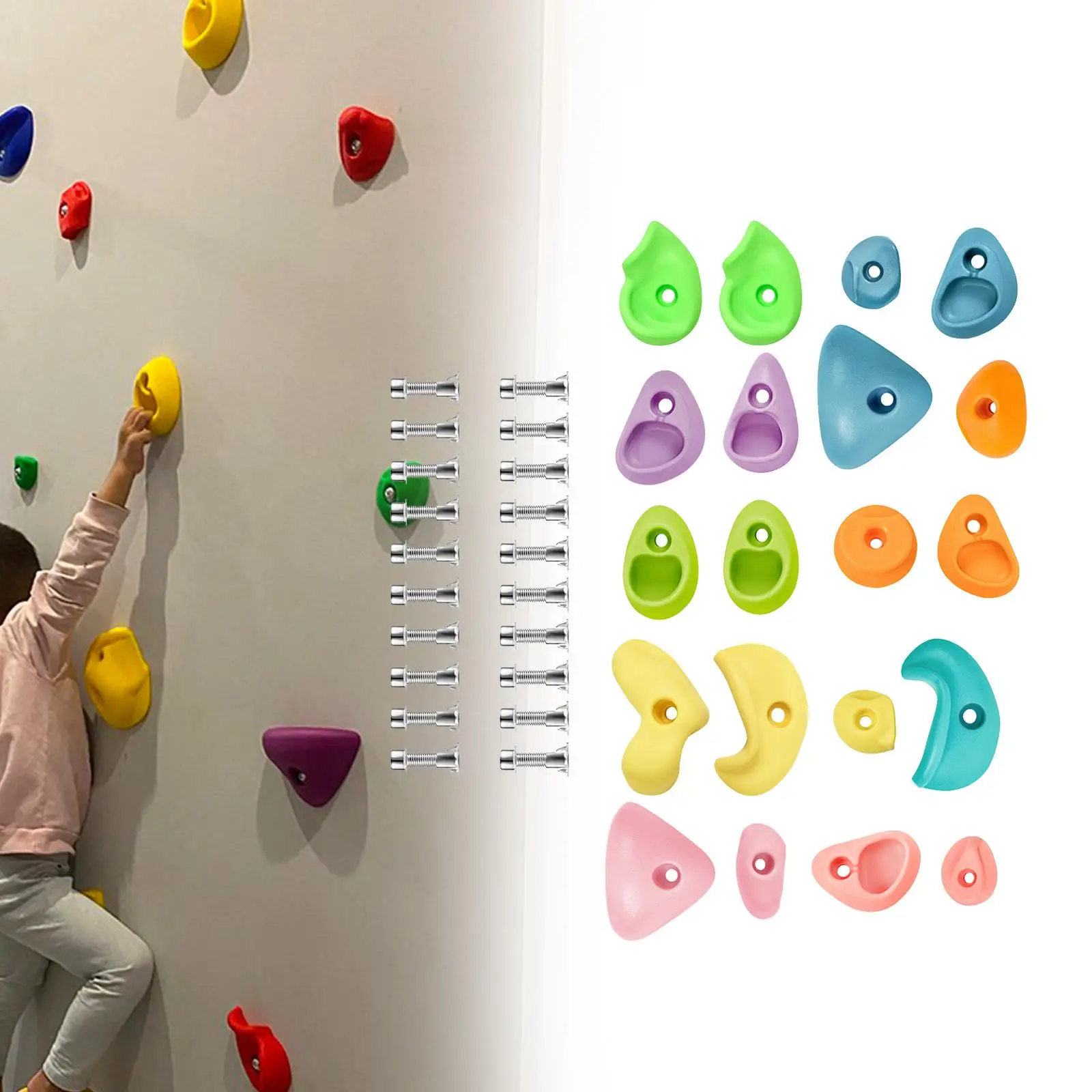 

Rock Wall Holds Reliable Climbing Rock Wall Grips for Gym Playground Kids