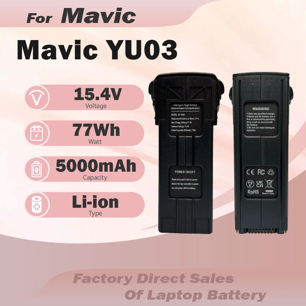 Battery For Mavic 3 Series 5000mAh 15.4V Flight Time Compatible with Mavic 3/3 Pro/Classic Intelligent Flight Battery Accessorie