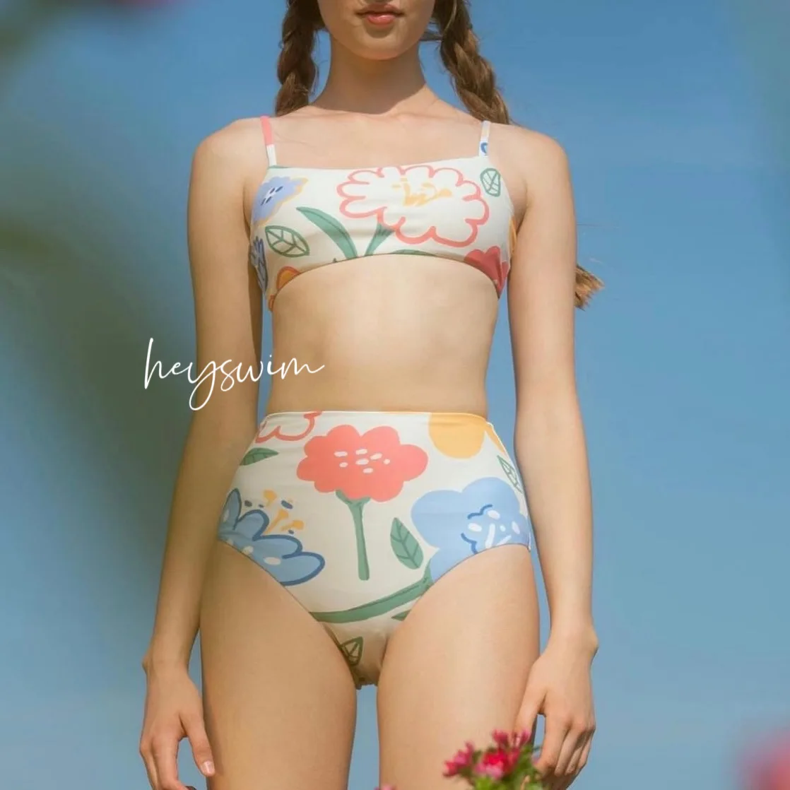 Strój kąpielowy kobieta 2024 moda damska bikini stroje kąpielowe z nadrukiem Backless seksowne tankini dwuczęściowy gorąca wiosna strój kąpielowy bikini Gate