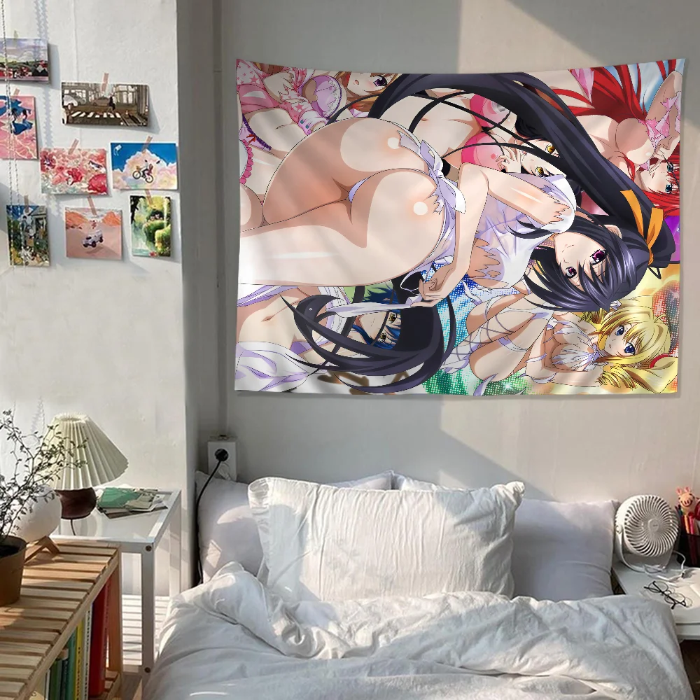 Cartoon High School DxD Anime arazzo Hippie Flower Wall tappeti dormitorio Decor Cheap Hippie Wall Hanging