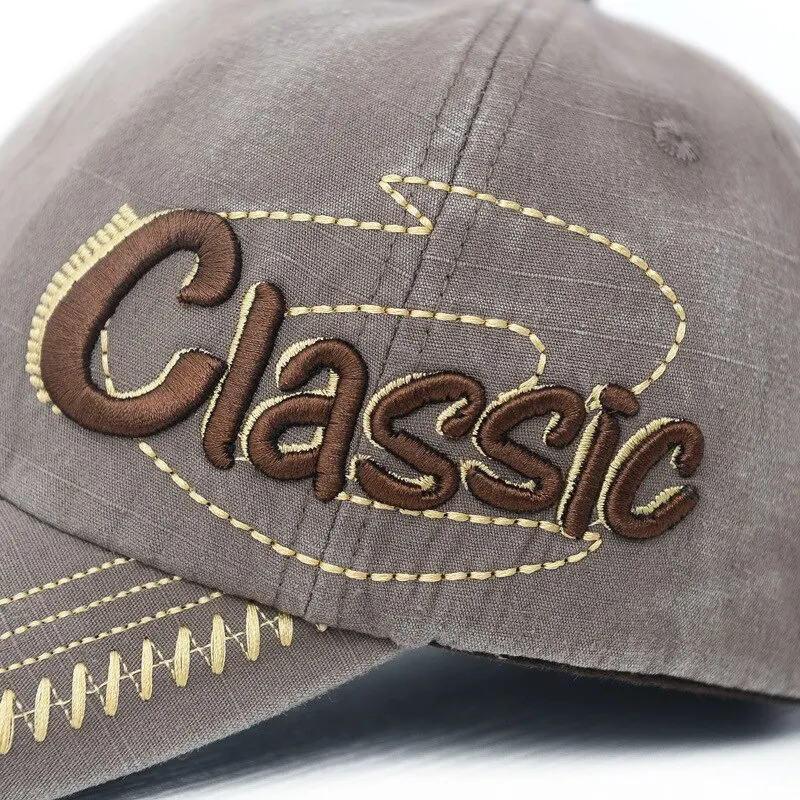 Korean Version Trendy New Spring Men'S Baseball Cap Washed Old Hat Vintage Letter Three-Dimensional Embroidered Visor Hat image 4
