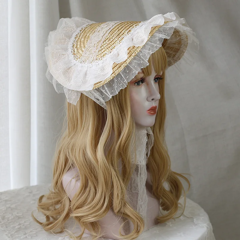 Chapéu de renda vitoriana para mulheres e meninas TeaParty Dressingup Chapéu Headpiece Lolita Cosplay Chapéus
