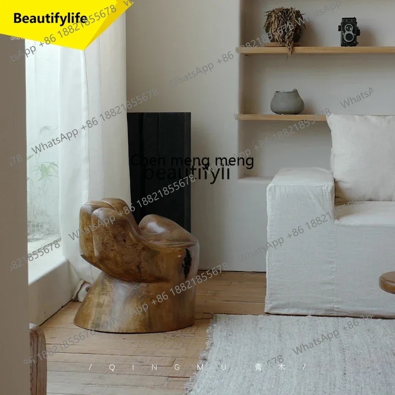 

E153 Root Carving Stool Original Wood Tree Stump Homestay Living Room Decorations Solid Wood Shoe Changing Stool