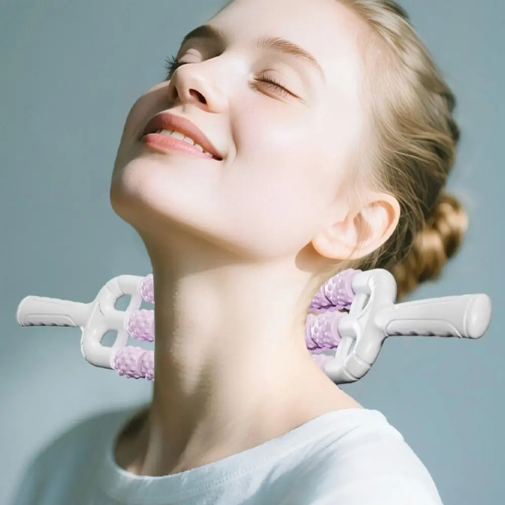 

Portable Three Rows Curved Massage Roller Fitness Anti Cellulite Yoga Massage Stick Durable Multifunction Fascia Stick Arms