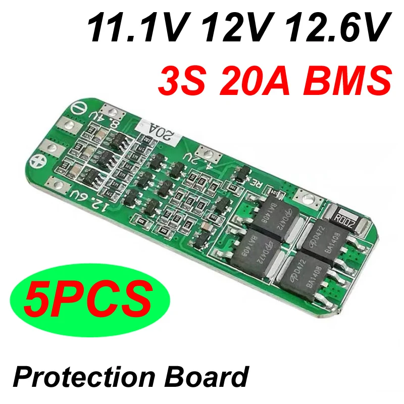 3S 20A 25W Li-ion Lithium Polymer Battery 18650 Charger PCB BMS Protection Board For Drill Motor 11.1V 12.6V Lipo Cell Module