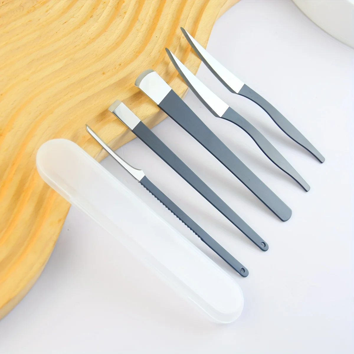 5 قطعة سكاكين أظافر جديدة رافع الكالس ماكينة حلاقة باديكير طقم السكاكين أدوات باديكير المهنية عدة مع صندوق تخزين الجلد الميت #2