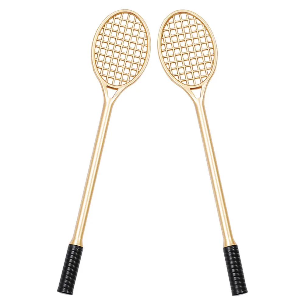 

2Pcs Tennis Racket Gel Pen Black Ink Stylish Office School Writing Drawing Sketching Novelty Stationery Tennis Pens