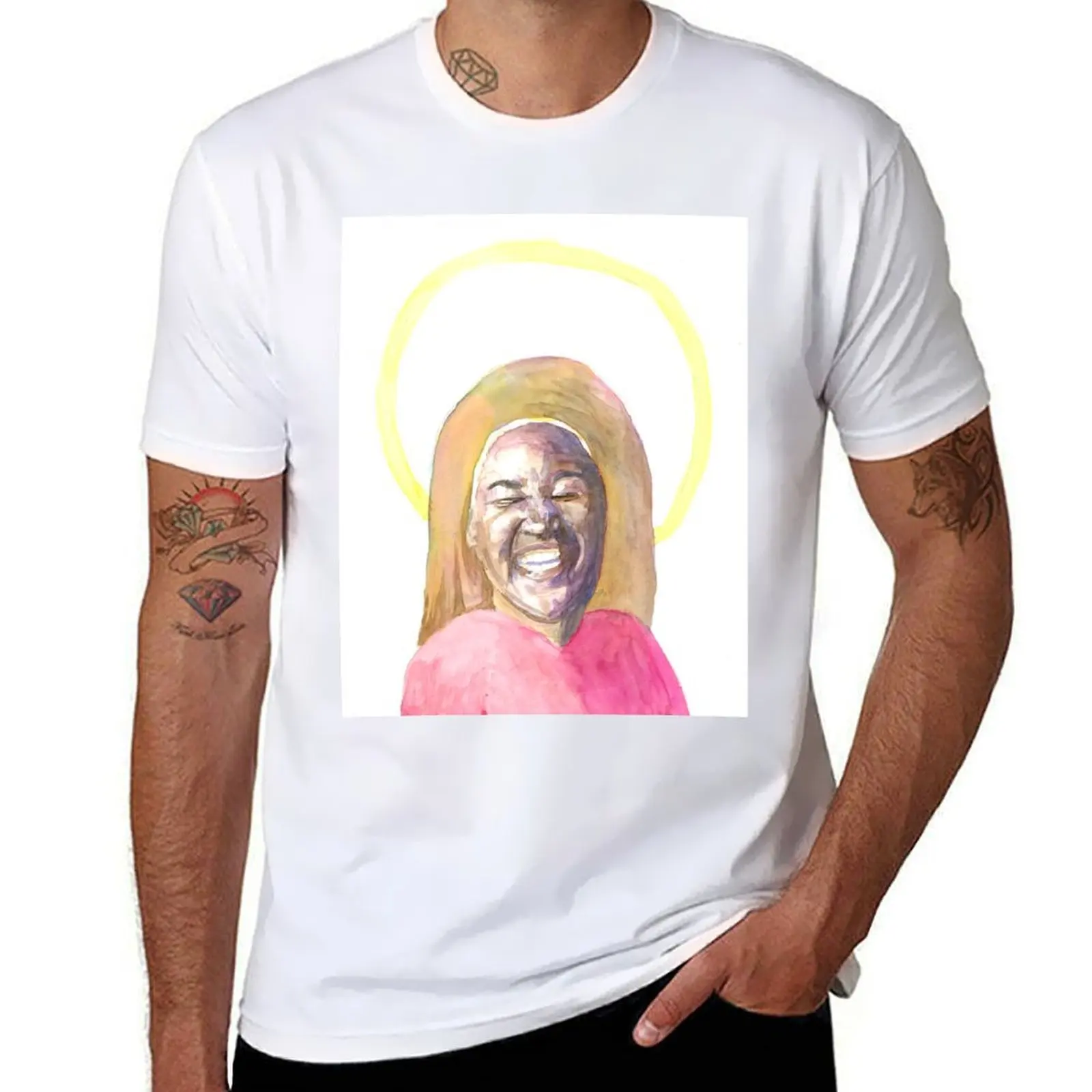 

Saint Monica with joy T-Shirt Short sleeve tee tshirts personalised outfits for men