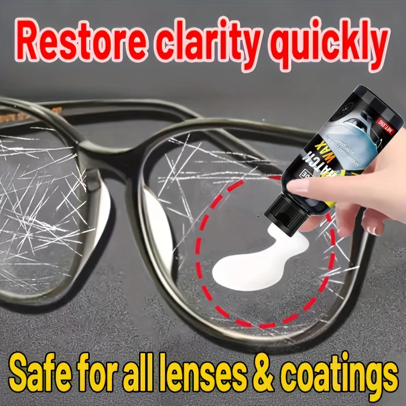 Multi-Purpose Glass Scratch Repair Polishing Paste - Scratch Repair for Car Glass and Rearview Mirrors, Scratch Repair for Eyeglass Lenses