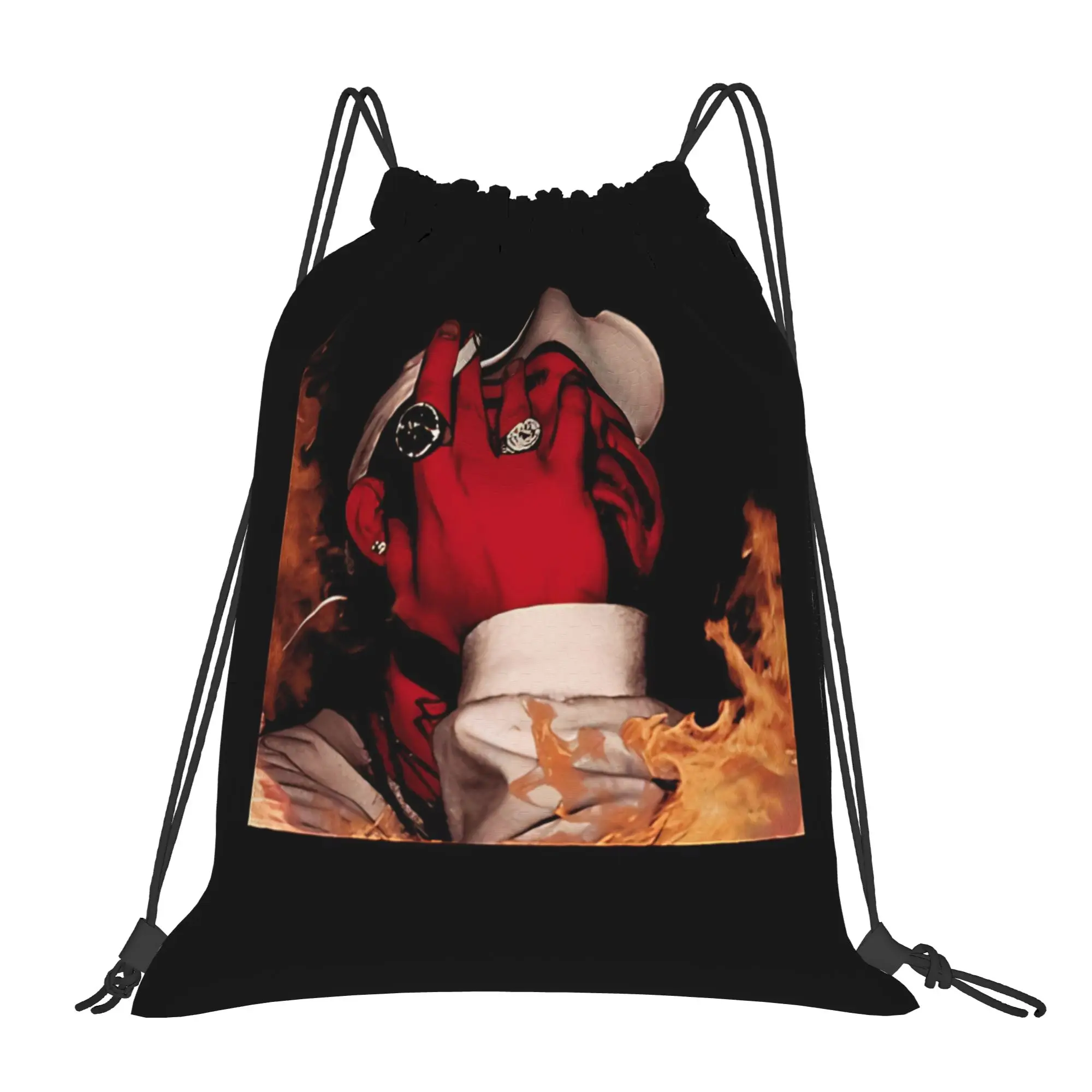 Post Malone western country rap Portable Hiking Riding Gym Drawstring Storage Sporty Backpacks