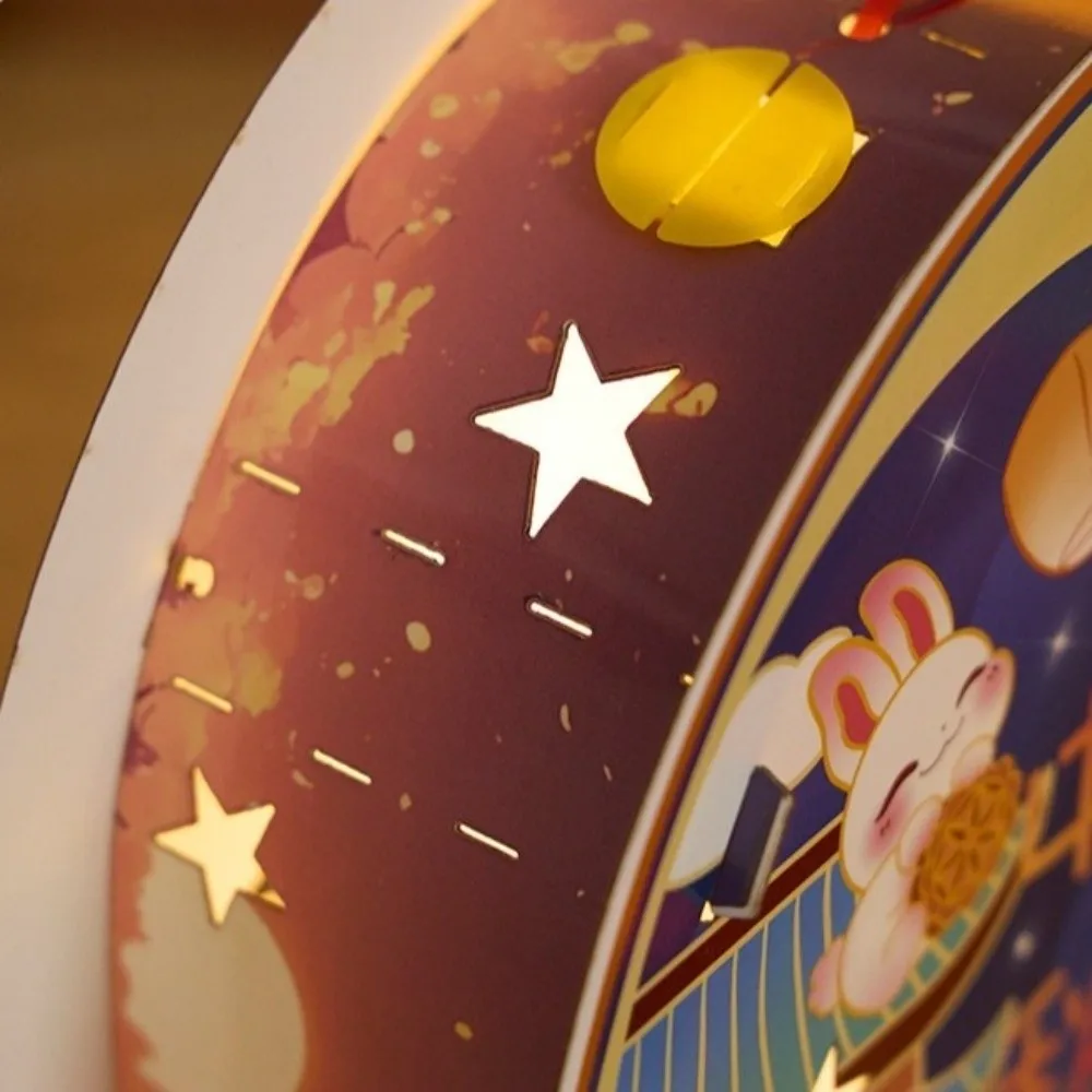 Cartoon Rabbit Lanterns Luminous Glowing Mid-Autumn Festival Lantern Chinese Style Handmade Lantern DIY Material Package