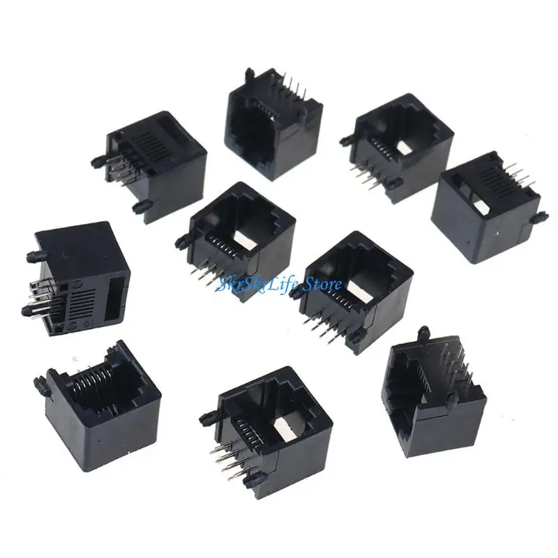 E65E 10 шт. RJ11 RJ45 Модульная розетка 8P8C Женский для быстрой скорости передачи данных Розетки для сетевых аксессуаров