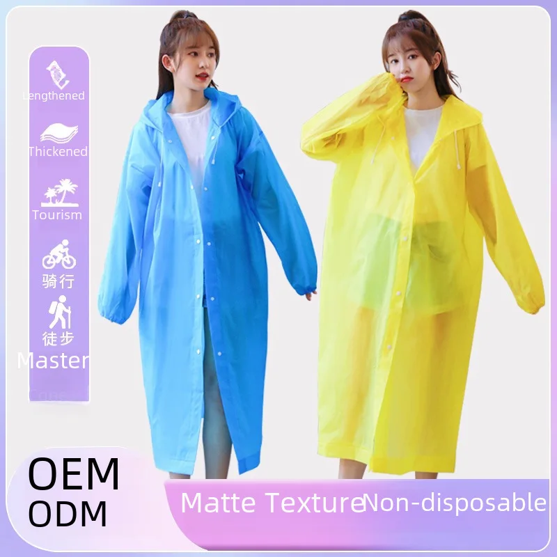 Wholesale Disposable RaincoatEVAAdult Outdoor Travel Portable Thickened Full-Body Long Rainproof One-Piece Raincoat