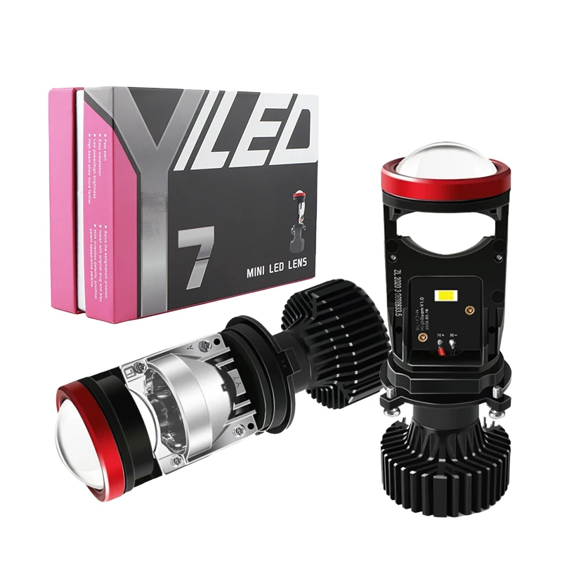 

H4 LED Projector Mini Right Lens Auto H4 LED Headlight Bulbs Kit Conversion 6000k Hi/Lo Beam 150W Turbo Fan 50000Lm Car Light La